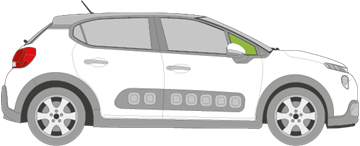 Afbeelding van Zijruit rechts Citroën C3