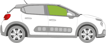 Afbeelding van Zijruit rechts Citroën C3