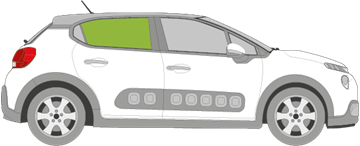 Afbeelding van Zijruit rechts Citroën C3