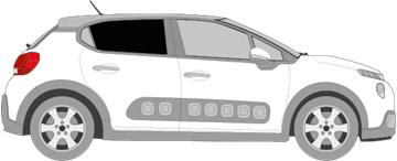 Afbeelding van Zijruit rechts Citroën C3 (DONKERE RUIT)