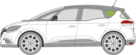 Afbeelding van Zijruit links Renault Mégane Scenic (ZONDER CHROOM)