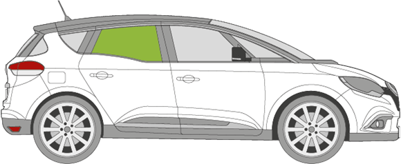 Afbeelding van Zijruit rechts Renault Mégane Scenic 