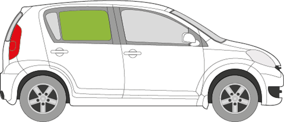 Afbeelding van Zijruit rechts Daihatsu Sirion