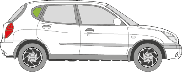 Afbeelding van Zijruit rechts Daihatsu Sirion