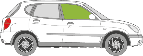 Afbeelding van Zijruit rechts Daihatsu Sirion