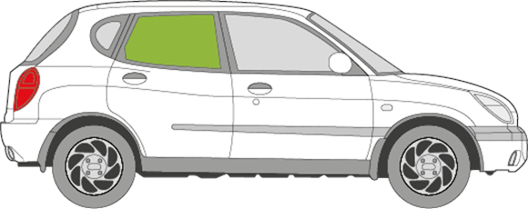 Afbeelding van Zijruit rechts Daihatsu Sirion