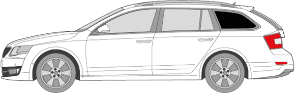 Afbeelding van Zijruit links Skoda Octavia Combi (DONKERE RUIT)