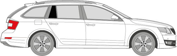 Afbeelding van Zijruit rechts Skoda Octavia Combi (DONKERE RUIT)