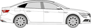 Afbeelding van Zijruit RECHTS Renault Talisman sedan (DONKERE RUIT MET CHROOM)