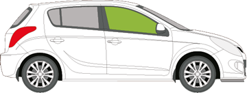 Afbeelding van Zijruit rechts Hyundai i20 5 deurs