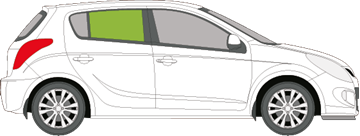 Afbeelding van Zijruit rechts Hyundai i20 5 deurs