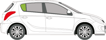 Afbeelding van Zijruit rechts Hyundai i20 5 deurs