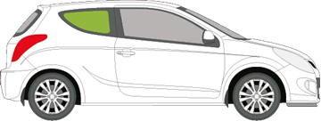 Afbeelding van Zijruit rechts Hyundai i20 3 deurs