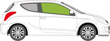 Afbeelding van Zijruit rechts Hyundai i20 3 deurs