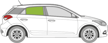 Afbeelding van Zijruit rechts Hyundai i20 5 deurs