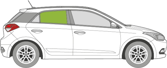 Afbeelding van Zijruit rechts Hyundai i20 5 deurs