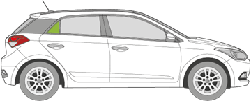 Afbeelding van Zijruit rechts Hyundai i20 5 deurs