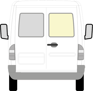 Afbeelding van Achterruit rechts Mercedes Sprinter helder/niet verwarmd