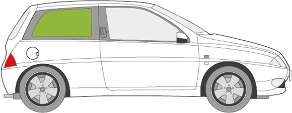 Afbeelding van Zijruit rechts Lancia Ypsilon