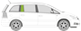 Afbeelding van Zijruit rechts Opel Zafira 