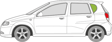 Afbeelding van Zijruit links Chevrolet Kalos 5 deurs