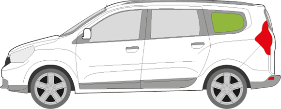 Afbeelding van Zijruit links Dacia Lodgy (uitstelbare ruit)