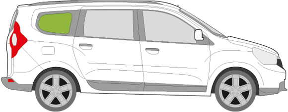 Afbeelding van Zijruit rechts Dacia Lodgy (vaste ruit)