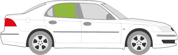 Afbeelding van Zijruit rechts Saab 9.3 sedan