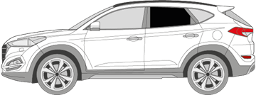 Afbeelding van Zijruit links Hyundai Tucson (DONKERE RUIT)