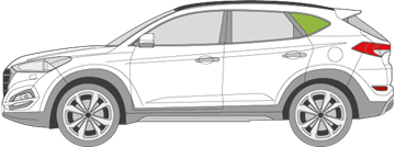 Afbeelding van Zijruit links Hyundai Tucson met chroom 
