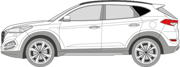 Afbeelding van Zijruit links Hyundai Tucson met chroom/donkere ruit