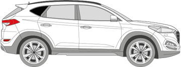 Afbeelding van Zijruit rechts Hyundai Tucson zonder chroom/donkere ruit 