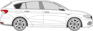 Afbeelding van Zijruit rechts Fiat Tipo break (DONKERE RUIT)