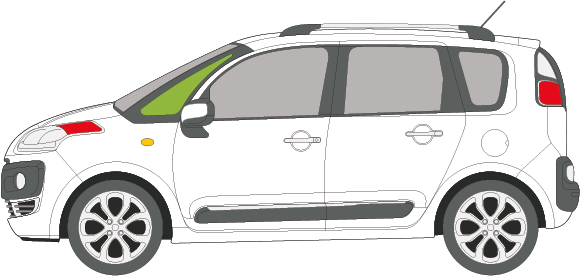 Afbeelding van Zijruit links Citroën C3 Picasso