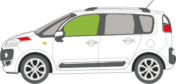 Afbeelding van Zijruit links Citroën C3 Picasso