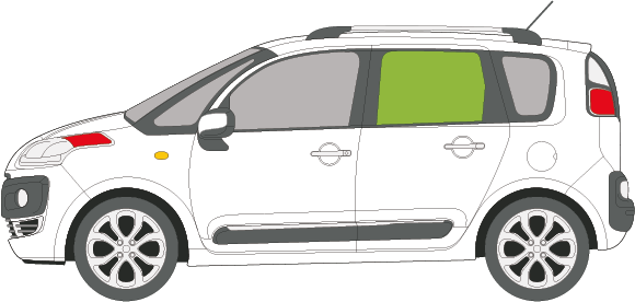 Afbeelding van Zijruit links Citroën C3 Picasso