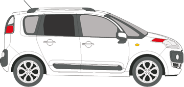 Afbeelding van Zijruit rechts Citroën C3 Picasso (DONKERE RUIT)