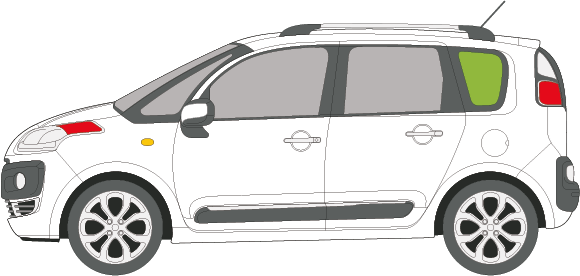Afbeelding van Zijruit links Citroën C3 Picasso