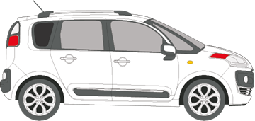 Afbeelding van Zijruit rechts Citroën C3 Picasso (DONKERE RUIT)