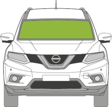 Afbeelding van Voorruit Nissan X-trail 2014-2017 sensor camera verwarmd