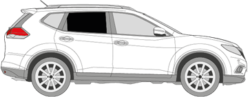 Afbeelding van Zijruit rechts Nissan X-Trail (DONKERE RUIT)