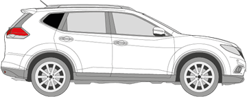 Afbeelding van Zijruit rechts Nissan X-Trail (DONKERE RUIT)