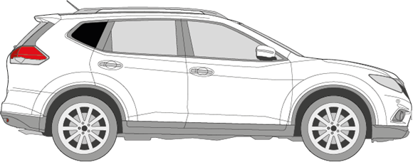 Afbeelding van Zijruit rechts Nissan X-Trail (DONKERE RUIT)