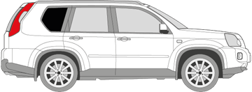 Afbeelding van Zijruit rechts Nissan X-Trail (DONKERE RUIT)