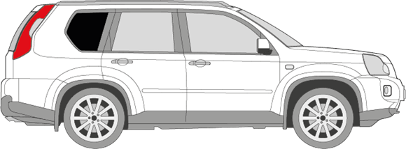 Afbeelding van Zijruit rechts Nissan X-Trail (DONKERE RUIT)