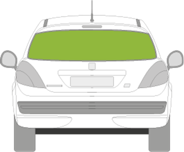 Afbeelding van Achterruit Peugeot 207 3 deurs
