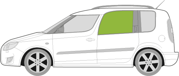 Afbeelding van Zijruit links Skoda Roomster 