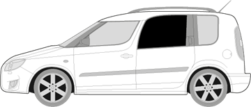 Afbeelding van Zijruit links Skoda Roomster (DONKERE RUIT)