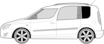 Afbeelding van Zijruit links Skoda Roomster (DONKERE RUIT)