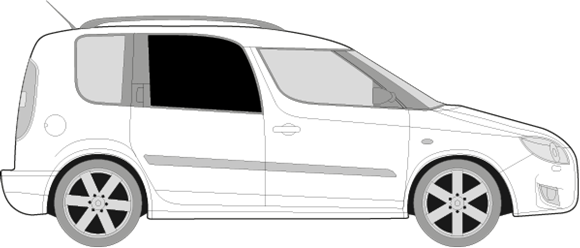 Afbeelding van Zijruit rechts Skoda Roomster (DONKERE RUIT)